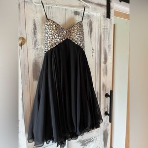 Black strapless dress